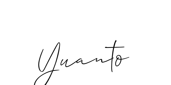 Make a short Yuanto signature style. Manage your documents anywhere anytime using Allison_Script. Create and add eSignatures, submit forms, share and send files easily. Yuanto signature style 2 images and pictures png