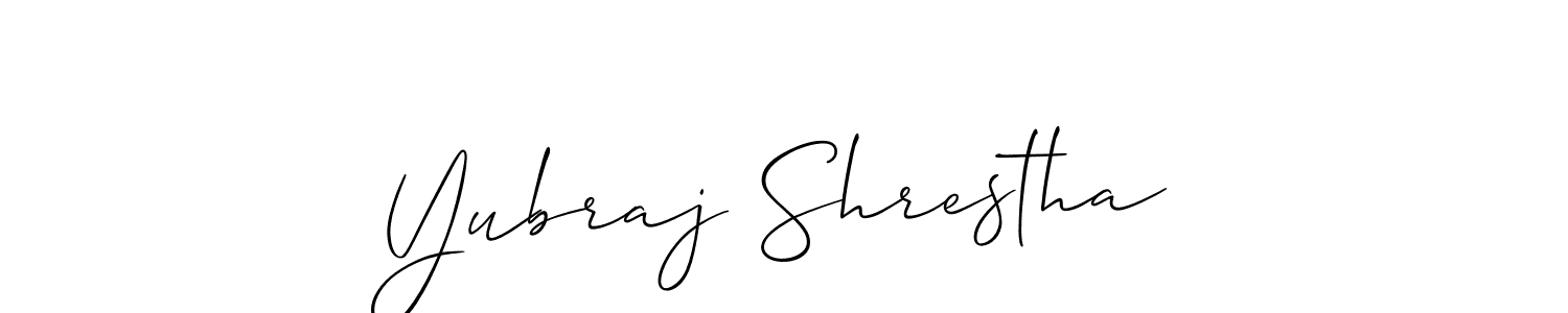 Make a beautiful signature design for name Yubraj Shrestha. With this signature (Allison_Script) style, you can create a handwritten signature for free. Yubraj Shrestha signature style 2 images and pictures png