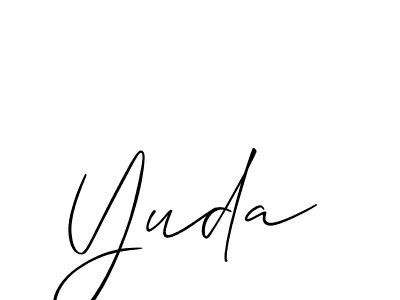 if you are searching for the best signature style for your name Yuda. so please give up your signature search. here we have designed multiple signature styles  using Allison_Script. Yuda signature style 2 images and pictures png