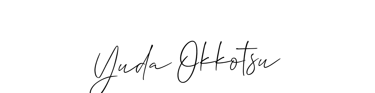It looks lik you need a new signature style for name Yuda Okkotsu. Design unique handwritten (Allison_Script) signature with our free signature maker in just a few clicks. Yuda Okkotsu signature style 2 images and pictures png