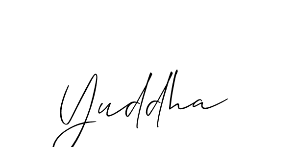 if you are searching for the best signature style for your name Yuddha. so please give up your signature search. here we have designed multiple signature styles  using Allison_Script. Yuddha signature style 2 images and pictures png