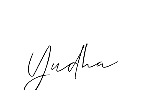 Yudha stylish signature style. Best Handwritten Sign (Allison_Script) for my name. Handwritten Signature Collection Ideas for my name Yudha. Yudha signature style 2 images and pictures png