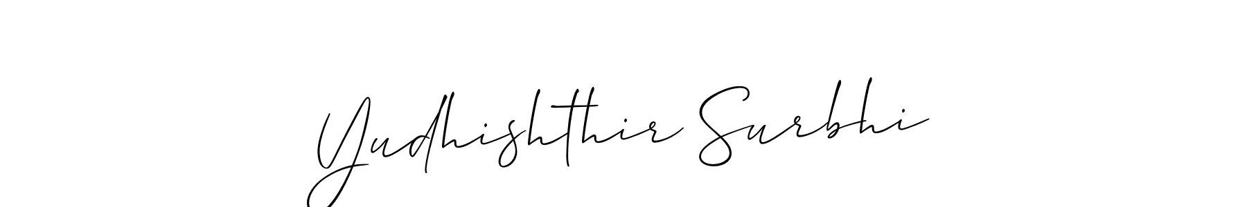 Use a signature maker to create a handwritten signature online. With this signature software, you can design (Allison_Script) your own signature for name Yudhishthir Surbhi. Yudhishthir Surbhi signature style 2 images and pictures png