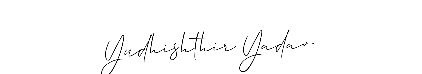 Design your own signature with our free online signature maker. With this signature software, you can create a handwritten (Allison_Script) signature for name Yudhishthir Yadav. Yudhishthir Yadav signature style 2 images and pictures png