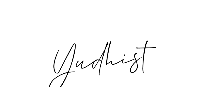 Make a beautiful signature design for name Yudhist. With this signature (Allison_Script) style, you can create a handwritten signature for free. Yudhist signature style 2 images and pictures png