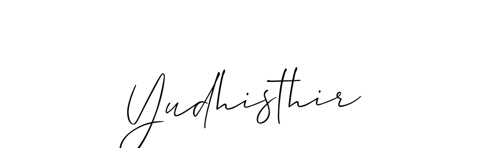 Create a beautiful signature design for name Yudhisthir. With this signature (Allison_Script) fonts, you can make a handwritten signature for free. Yudhisthir signature style 2 images and pictures png