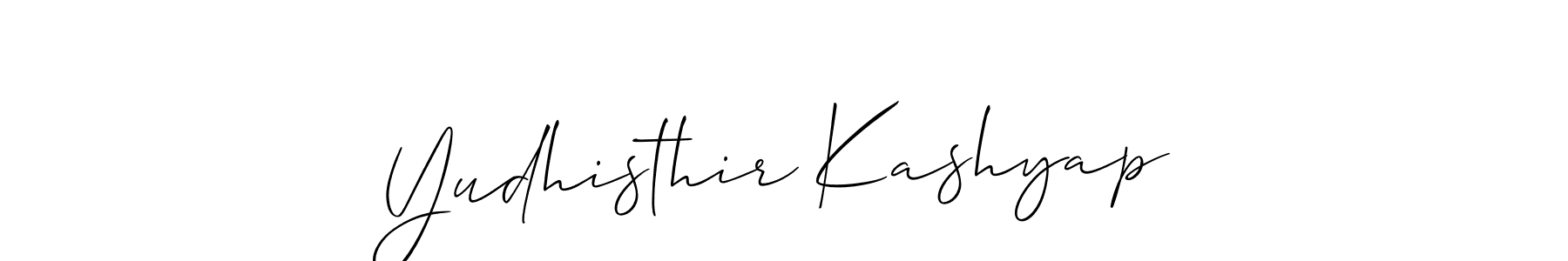How to make Yudhisthir Kashyap name signature. Use Allison_Script style for creating short signs online. This is the latest handwritten sign. Yudhisthir Kashyap signature style 2 images and pictures png