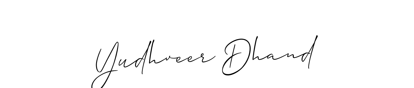 Also we have Yudhveer Dhand name is the best signature style. Create professional handwritten signature collection using Allison_Script autograph style. Yudhveer Dhand signature style 2 images and pictures png