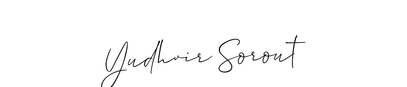 Create a beautiful signature design for name Yudhvir Sorout. With this signature (Allison_Script) fonts, you can make a handwritten signature for free. Yudhvir Sorout signature style 2 images and pictures png