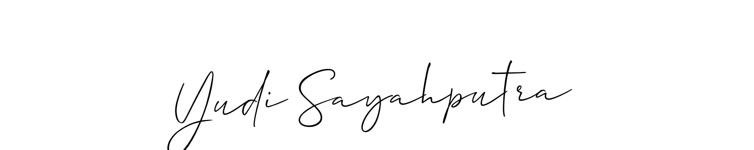 if you are searching for the best signature style for your name Yudi Sayahputra. so please give up your signature search. here we have designed multiple signature styles  using Allison_Script. Yudi Sayahputra signature style 2 images and pictures png