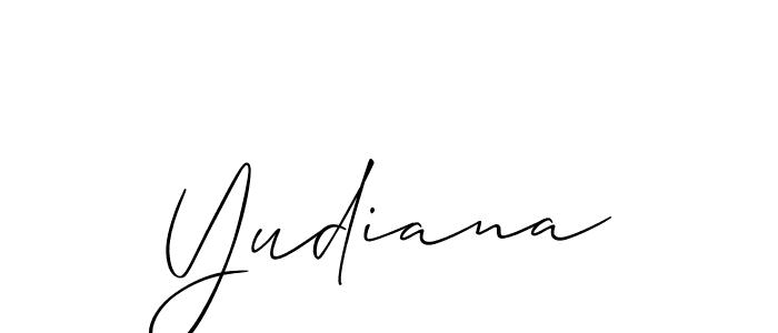 Design your own signature with our free online signature maker. With this signature software, you can create a handwritten (Allison_Script) signature for name Yudiana. Yudiana signature style 2 images and pictures png