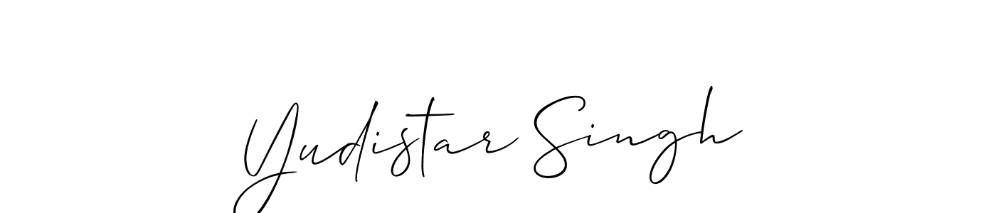 The best way (Allison_Script) to make a short signature is to pick only two or three words in your name. The name Yudistar Singh include a total of six letters. For converting this name. Yudistar Singh signature style 2 images and pictures png