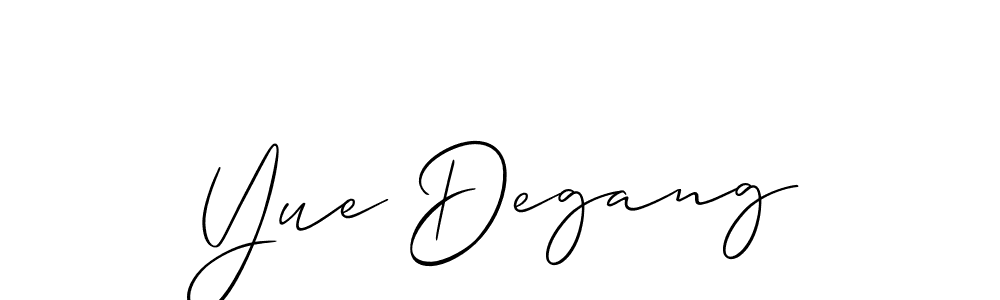 Allison_Script is a professional signature style that is perfect for those who want to add a touch of class to their signature. It is also a great choice for those who want to make their signature more unique. Get Yue Degang name to fancy signature for free. Yue Degang signature style 2 images and pictures png
