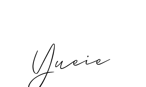 Yueie stylish signature style. Best Handwritten Sign (Allison_Script) for my name. Handwritten Signature Collection Ideas for my name Yueie. Yueie signature style 2 images and pictures png