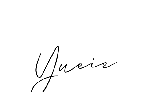 Yueie stylish signature style. Best Handwritten Sign (Allison_Script) for my name. Handwritten Signature Collection Ideas for my name Yueie. Yueie signature style 2 images and pictures png