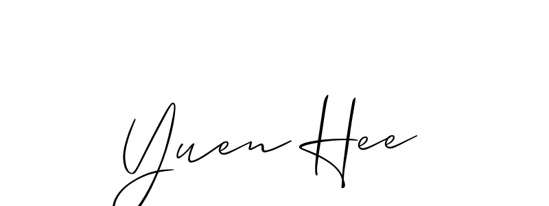 Similarly Allison_Script is the best handwritten signature design. Signature creator online .You can use it as an online autograph creator for name Yuen Hee. Yuen Hee signature style 2 images and pictures png