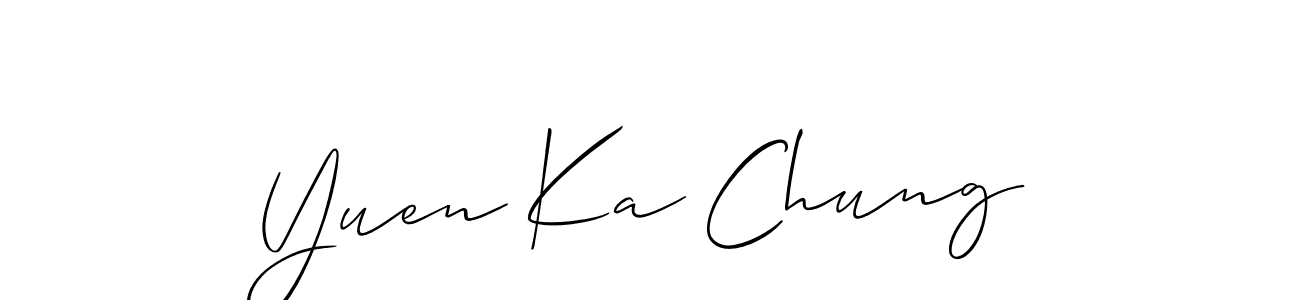 How to make Yuen Ka Chung name signature. Use Allison_Script style for creating short signs online. This is the latest handwritten sign. Yuen Ka Chung signature style 2 images and pictures png