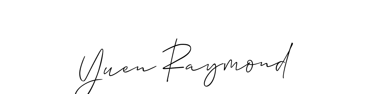 Design your own signature with our free online signature maker. With this signature software, you can create a handwritten (Allison_Script) signature for name Yuen Raymond. Yuen Raymond signature style 2 images and pictures png