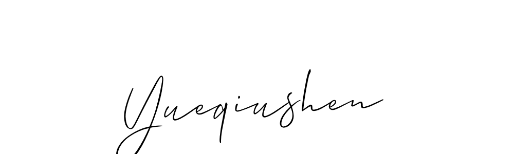 How to make Yueqiushen name signature. Use Allison_Script style for creating short signs online. This is the latest handwritten sign. Yueqiushen signature style 2 images and pictures png