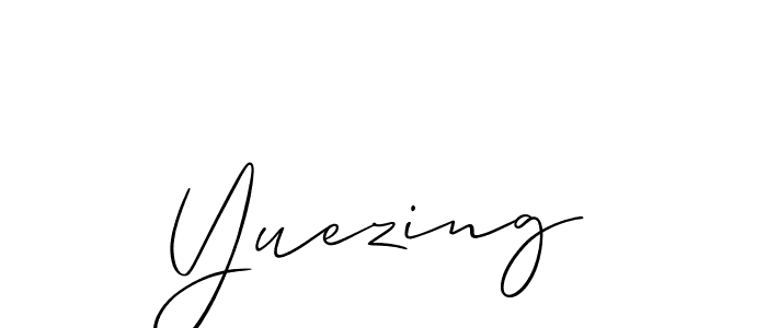 Use a signature maker to create a handwritten signature online. With this signature software, you can design (Allison_Script) your own signature for name Yuezing. Yuezing signature style 2 images and pictures png