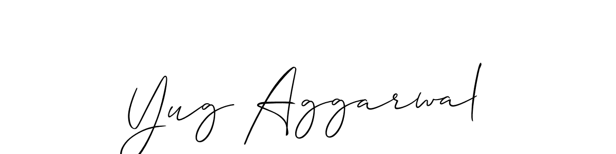 Also You can easily find your signature by using the search form. We will create Yug Aggarwal name handwritten signature images for you free of cost using Allison_Script sign style. Yug Aggarwal signature style 2 images and pictures png