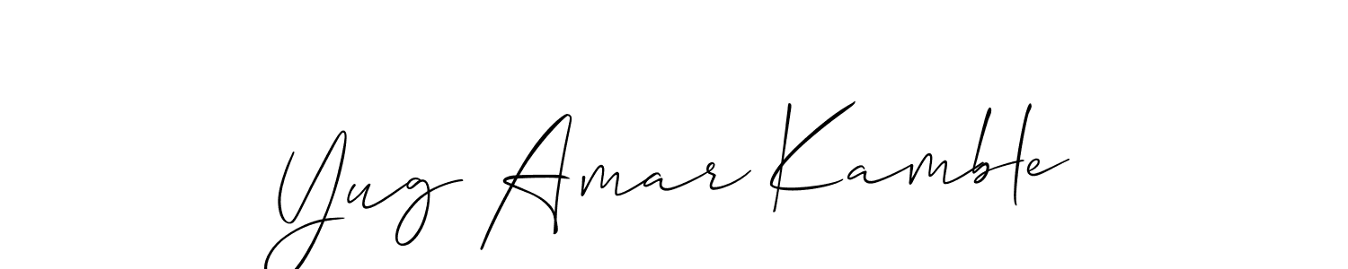 Use a signature maker to create a handwritten signature online. With this signature software, you can design (Allison_Script) your own signature for name Yug Amar Kamble. Yug Amar Kamble signature style 2 images and pictures png