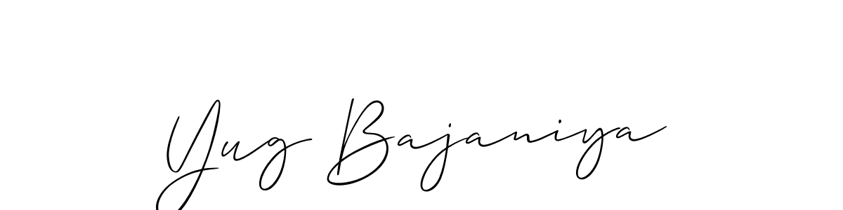 Yug Bajaniya stylish signature style. Best Handwritten Sign (Allison_Script) for my name. Handwritten Signature Collection Ideas for my name Yug Bajaniya. Yug Bajaniya signature style 2 images and pictures png