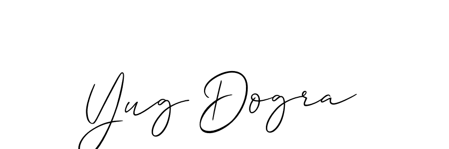 It looks lik you need a new signature style for name Yug Dogra. Design unique handwritten (Allison_Script) signature with our free signature maker in just a few clicks. Yug Dogra signature style 2 images and pictures png