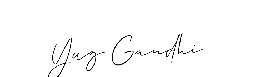 You can use this online signature creator to create a handwritten signature for the name Yug Gandhi. This is the best online autograph maker. Yug Gandhi signature style 2 images and pictures png