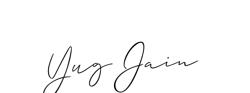 Check out images of Autograph of Yug Jain name. Actor Yug Jain Signature Style. Allison_Script is a professional sign style online. Yug Jain signature style 2 images and pictures png