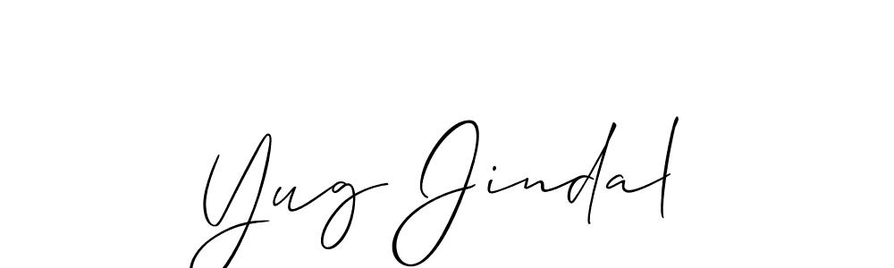 Make a short Yug Jindal signature style. Manage your documents anywhere anytime using Allison_Script. Create and add eSignatures, submit forms, share and send files easily. Yug Jindal signature style 2 images and pictures png