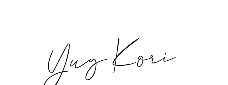 How to make Yug Kori signature? Allison_Script is a professional autograph style. Create handwritten signature for Yug Kori name. Yug Kori signature style 2 images and pictures png