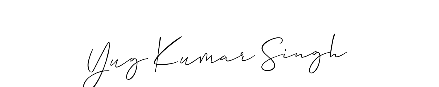 Also we have Yug Kumar Singh name is the best signature style. Create professional handwritten signature collection using Allison_Script autograph style. Yug Kumar Singh signature style 2 images and pictures png