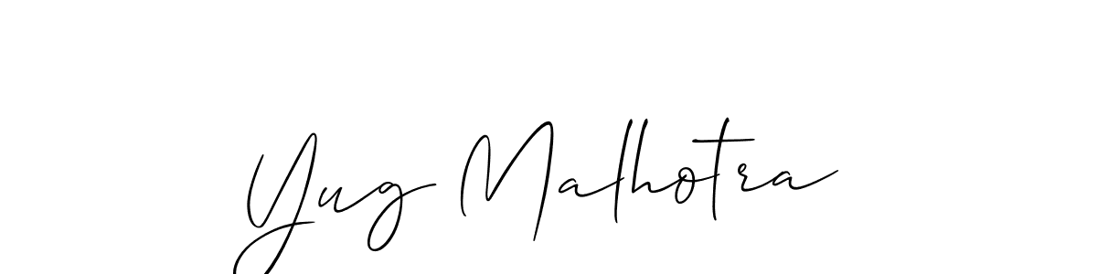 Also You can easily find your signature by using the search form. We will create Yug Malhotra name handwritten signature images for you free of cost using Allison_Script sign style. Yug Malhotra signature style 2 images and pictures png