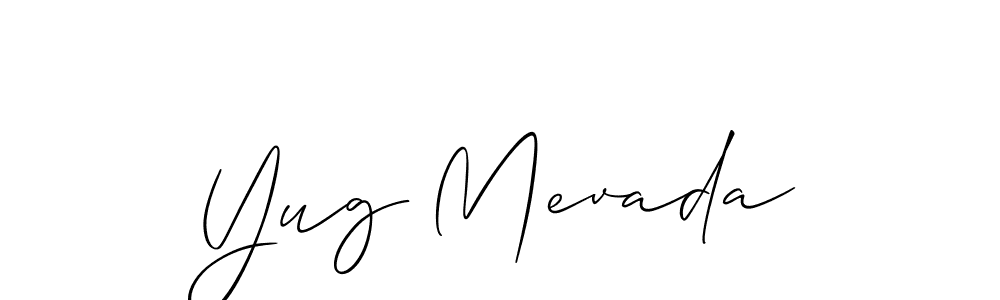 This is the best signature style for the Yug Mevada name. Also you like these signature font (Allison_Script). Mix name signature. Yug Mevada signature style 2 images and pictures png
