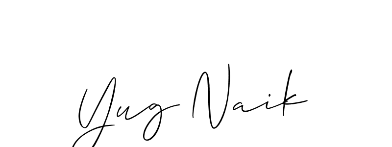 How to make Yug Naik signature? Allison_Script is a professional autograph style. Create handwritten signature for Yug Naik name. Yug Naik signature style 2 images and pictures png