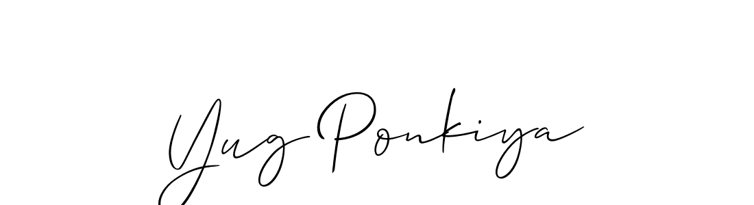 Best and Professional Signature Style for Yug Ponkiya. Allison_Script Best Signature Style Collection. Yug Ponkiya signature style 2 images and pictures png