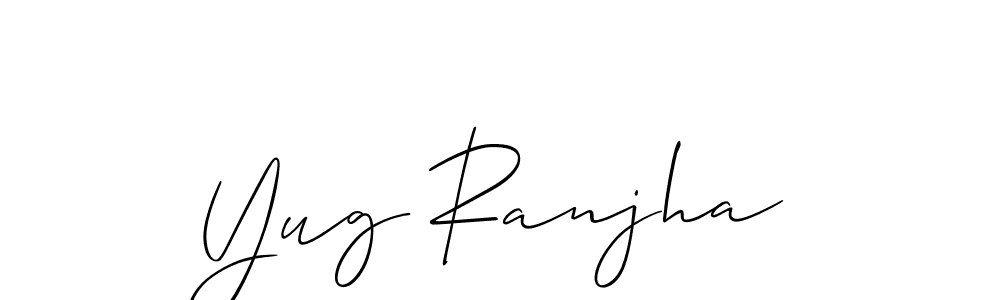 How to make Yug Ranjha signature? Allison_Script is a professional autograph style. Create handwritten signature for Yug Ranjha name. Yug Ranjha signature style 2 images and pictures png