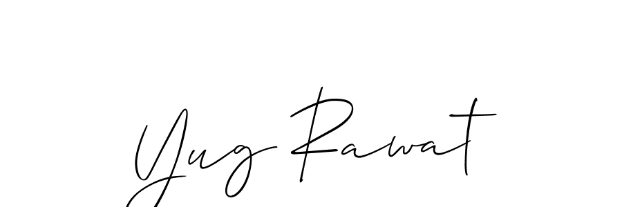 if you are searching for the best signature style for your name Yug Rawat. so please give up your signature search. here we have designed multiple signature styles  using Allison_Script. Yug Rawat signature style 2 images and pictures png