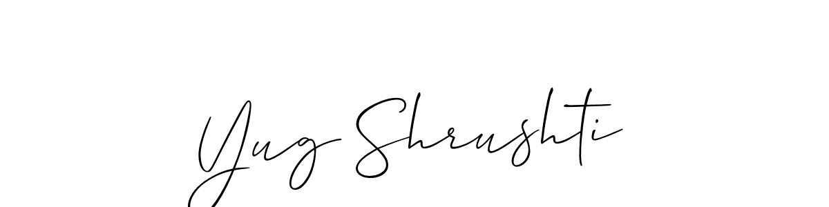 Yug Shrushti stylish signature style. Best Handwritten Sign (Allison_Script) for my name. Handwritten Signature Collection Ideas for my name Yug Shrushti. Yug Shrushti signature style 2 images and pictures png