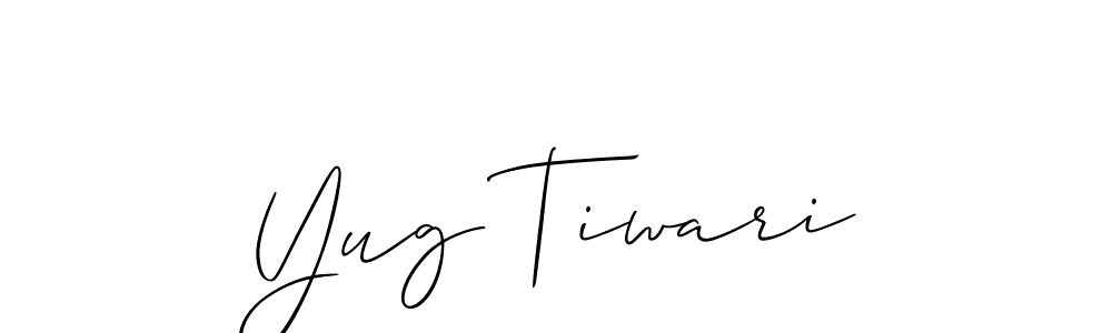 How to make Yug Tiwari signature? Allison_Script is a professional autograph style. Create handwritten signature for Yug Tiwari name. Yug Tiwari signature style 2 images and pictures png
