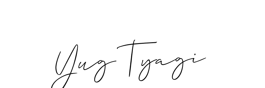 It looks lik you need a new signature style for name Yug Tyagi. Design unique handwritten (Allison_Script) signature with our free signature maker in just a few clicks. Yug Tyagi signature style 2 images and pictures png