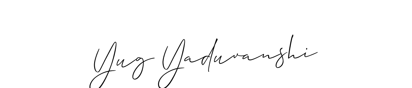 Design your own signature with our free online signature maker. With this signature software, you can create a handwritten (Allison_Script) signature for name Yug Yaduvanshi. Yug Yaduvanshi signature style 2 images and pictures png