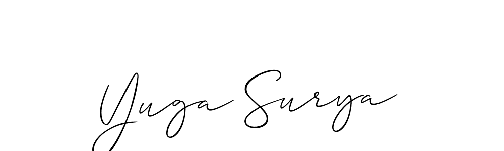 Make a beautiful signature design for name Yuga Surya. With this signature (Allison_Script) style, you can create a handwritten signature for free. Yuga Surya signature style 2 images and pictures png