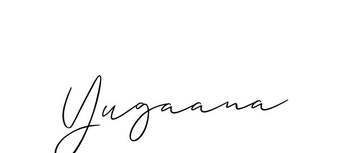 Use a signature maker to create a handwritten signature online. With this signature software, you can design (Allison_Script) your own signature for name Yugaana. Yugaana signature style 2 images and pictures png