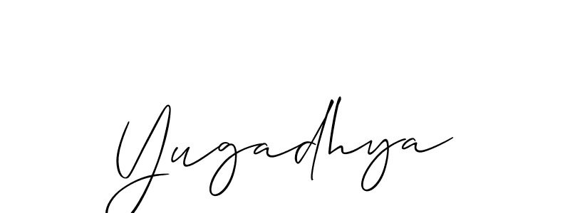 Also we have Yugadhya name is the best signature style. Create professional handwritten signature collection using Allison_Script autograph style. Yugadhya signature style 2 images and pictures png