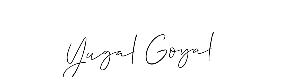 Yugal Goyal stylish signature style. Best Handwritten Sign (Allison_Script) for my name. Handwritten Signature Collection Ideas for my name Yugal Goyal. Yugal Goyal signature style 2 images and pictures png