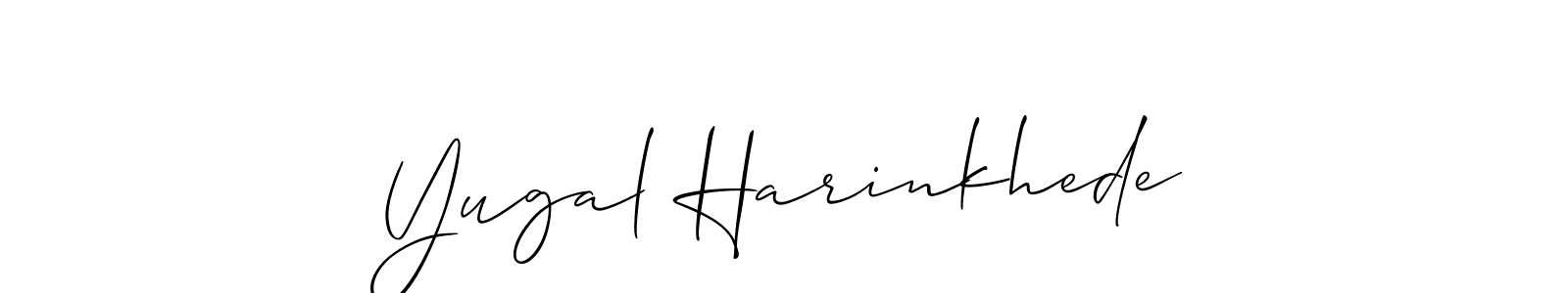 It looks lik you need a new signature style for name Yugal Harinkhede. Design unique handwritten (Allison_Script) signature with our free signature maker in just a few clicks. Yugal Harinkhede signature style 2 images and pictures png