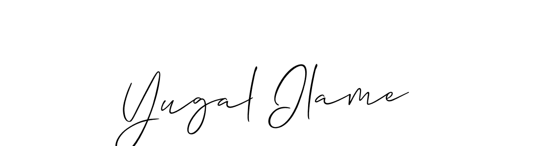 How to Draw Yugal Ilame signature style? Allison_Script is a latest design signature styles for name Yugal Ilame. Yugal Ilame signature style 2 images and pictures png