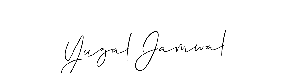 Create a beautiful signature design for name Yugal Jamwal. With this signature (Allison_Script) fonts, you can make a handwritten signature for free. Yugal Jamwal signature style 2 images and pictures png